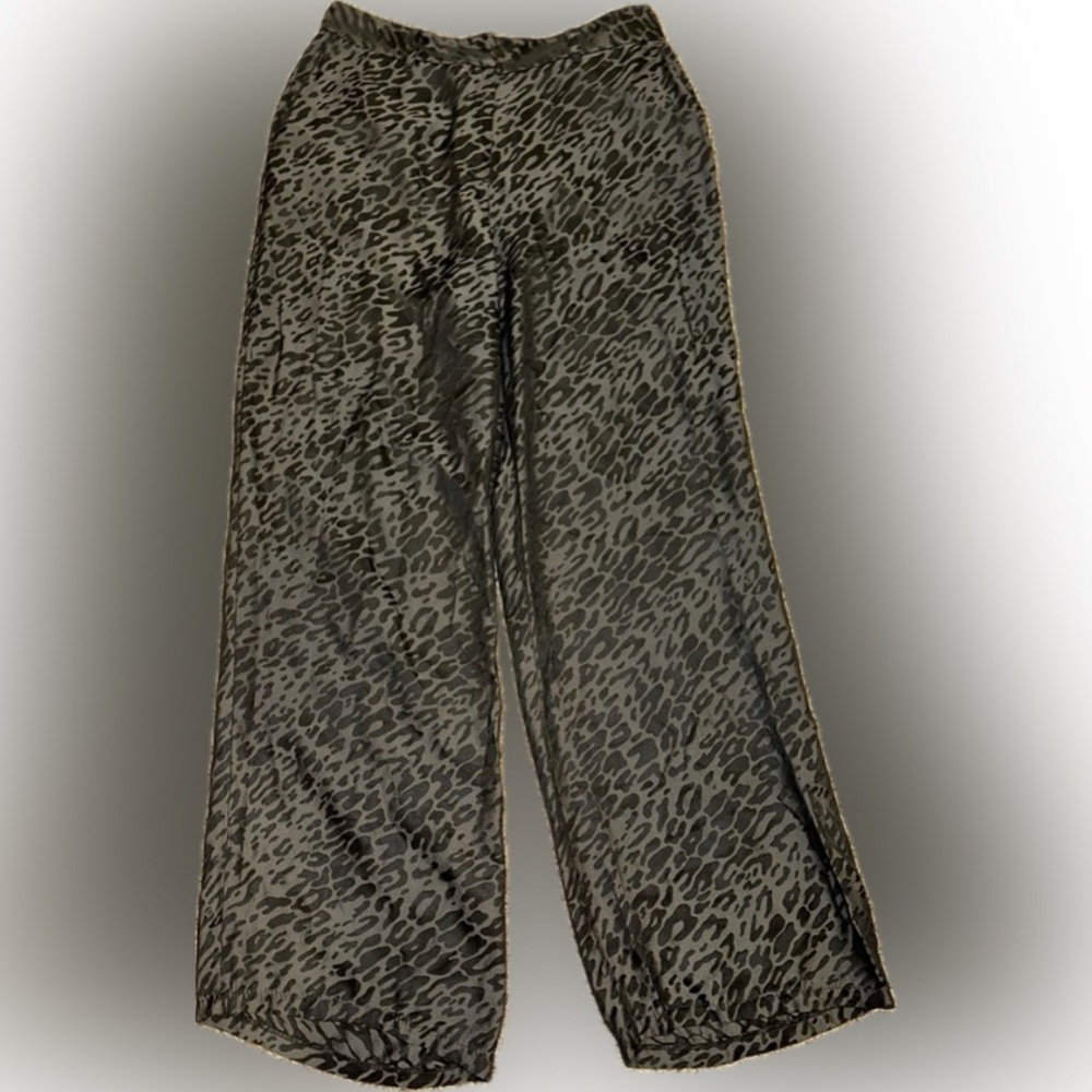 REVOLVE EQUIPMENT SILK BLEND BLACK LEOPARD PRINT ARWEN PANTS - Picture 2 of 3